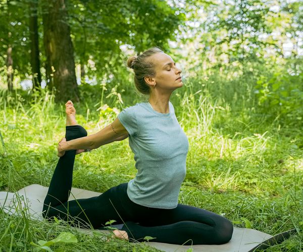 Person feeling energetic and balanced outdoors